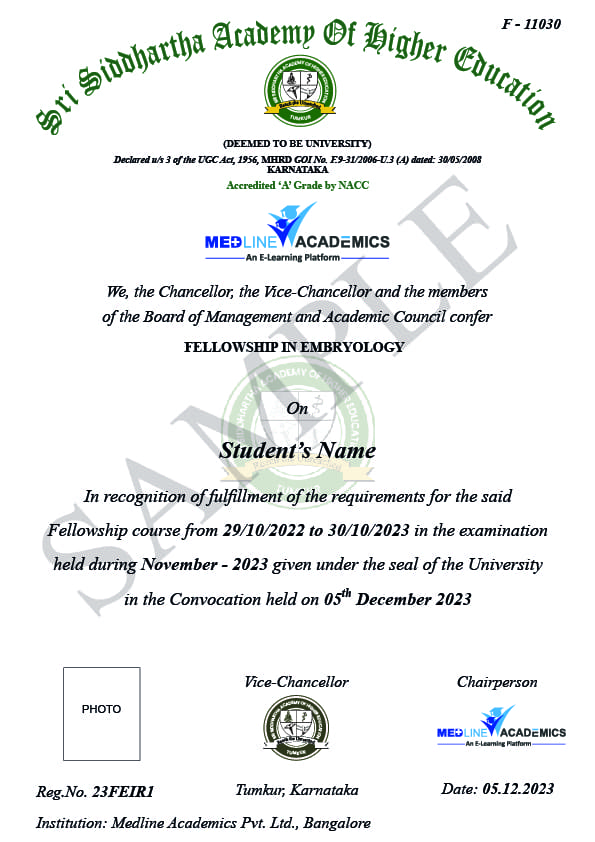 fellowship in embryology certificate