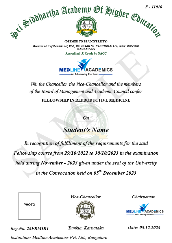 fellowship in reproductive medicine certificate